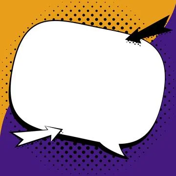 Comic Blank Speech Bubble With Copy Space And Colorful Doodles. Design Of Empty Stock Illustration