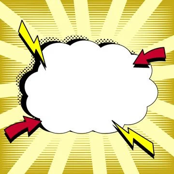 Comic Blank Speech Bubble With Copy Space Over Color Background Design. Empty Stockillustratie