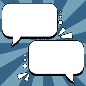 Comic Blank Speech Bubble With Copy Space And Colorful Doodles. Design Of Empty Stock Illustration