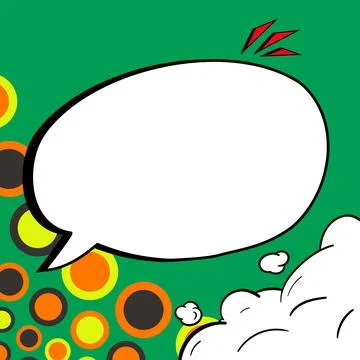 Comic Blank Speech Bubble With Copy Space And Colorful Doodles. Design Of Empty Stock Illustration