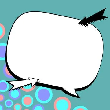 Comic Blank Speech Bubble With Copy Space And Colorful Doodles. Design Of Empty Stock Illustration