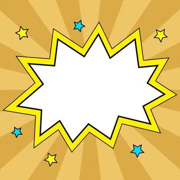 Comic Blank Speech Bubble With Copy Space Over Color Background Design. Empty Stock Illustration