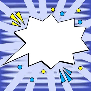 Comic Blank Speech Bubble With Copy Space Over Color Background Design. Empty Stockillustratie