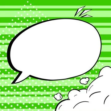 Comic Blank Speech Bubble With Copy Space Over Color Background Design. Empty Illustrazione stock