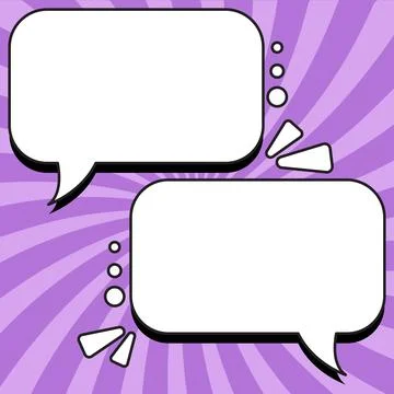Comic Blank Speech Bubble With Copy Space Over Color Background Design. Empty Stockillustratie
