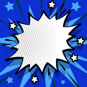 Comic Blank Speech Bubble With Copy Space And Colorful Doodles. Design Of Empty Stock Illustration