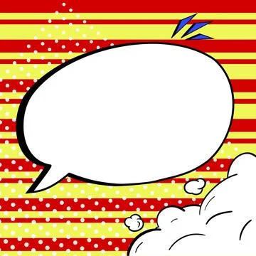 Comic Blank Speech Bubble With Copy Space Over Color Background Design. Empty Illustrazione stock