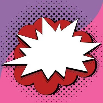 Comic Blank Speech Bubble With Copy Space Over Color Background Design. Empty イラスト素材