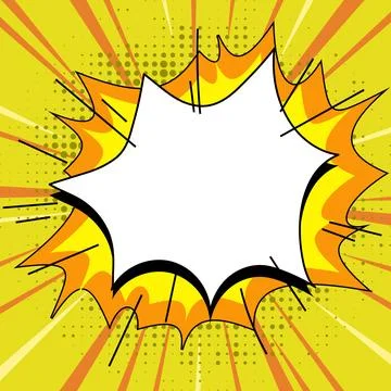 Comic Blank Speech Bubble With Copy Space And Colorful Doodles. Design Of Empty Stock Illustration