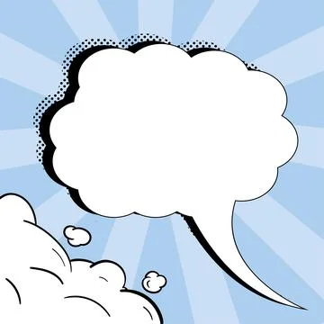 Comic Blank Speech Bubble With Copy Space Over Color Background Design. Empty Illustrazione stock