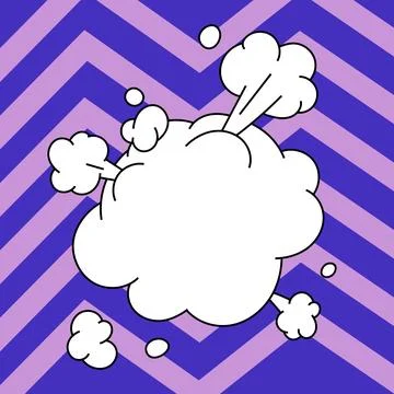 Comic Blank Speech Bubble With Copy Space Over Color Background Design. Empty Stock Illustration