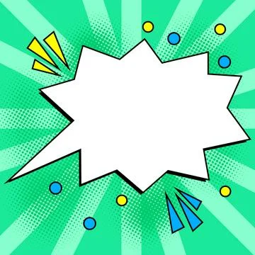 Comic Blank Speech Bubble With Copy Space And Colorful Doodles. Design Of Empty Stock Illustration