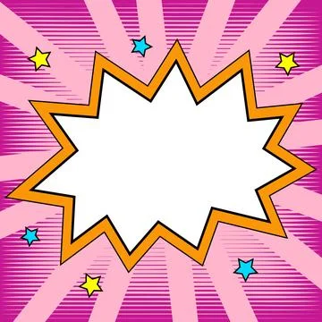 Comic Blank Speech Bubble With Copy Space Over Color Background Design. Empty Stockillustratie