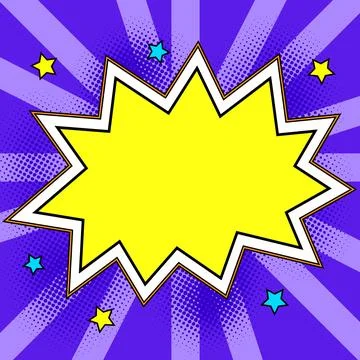 Comic Blank Speech Bubble With Copy Space Over Color Background Design. Empty Stock Illustration