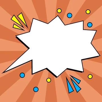 Comic Blank Speech Bubble With Copy Space And Colorful Doodles. Design Of Empty Stock Illustration