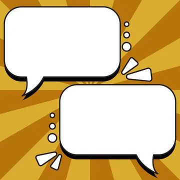 Comic Blank Speech Bubble With Copy Space And Colorful Doodles. Design Of Empty Stock Illustration