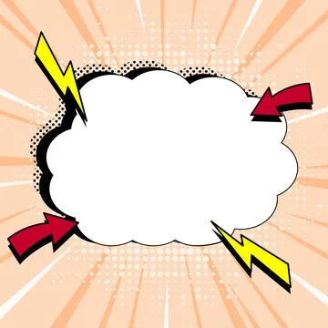 Comic Blank Speech Bubble With Copy Space Over Color Background Design. Empty 스톡 일러스트