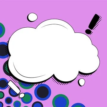 Comic Blank Speech Bubble With Copy Space Over Color Background Design. Empty 스톡 일러스트
