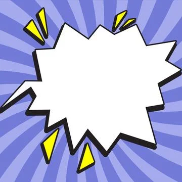 Comic Blank Speech Bubble With Copy Space Over Color Background Design. Empty Stock Illustration