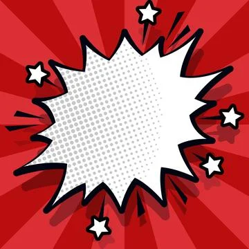 Comic Blank Speech Bubble With Copy Space Over Color Background Design. Empty Stockillustratie