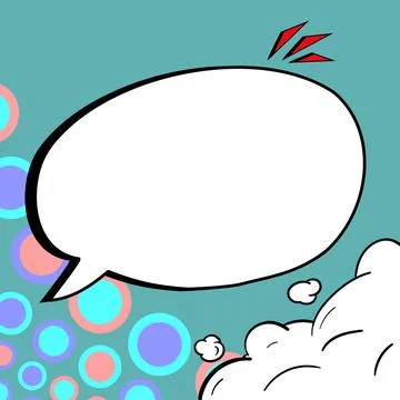 Comic Blank Speech Bubble With Copy Space Over Color Background Design. Empty イラスト素材