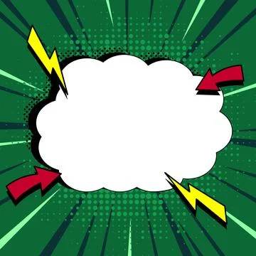 Comic Blank Speech Bubble With Copy Space Over Color Background Design. Empty Illustrazione stock