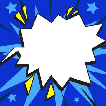 Comic Blank Speech Bubble With Copy Space Over Color Background Design. Empty Stock Illustration