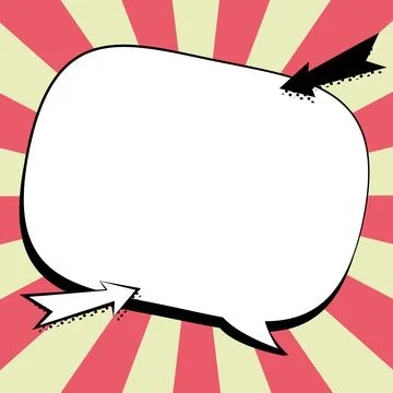 Comic Blank Speech Bubble With Copy Space Over Color Background Design. Empty Stockillustratie