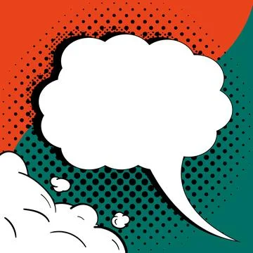 Comic Blank Speech Bubble With Copy Space And Colorful Doodles. Design Of Empty Stock Illustration