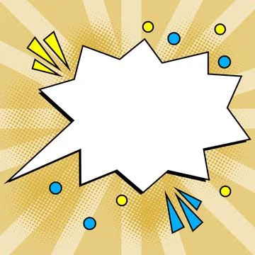 Comic Blank Speech Bubble With Copy Space And Colorful Doodles. Design Of Empty Stock Illustration