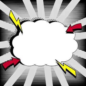 Comic Blank Speech Bubble With Copy Space Over Color Background Design. Empty Stockillustratie