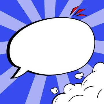 Comic Blank Speech Bubble With Copy Space Over Color Background Design. Empty Illustrazione stock