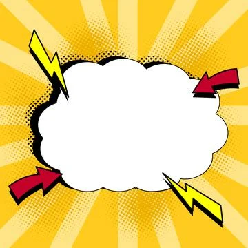 Comic Blank Speech Bubble With Copy Space Over Color Background Design. Empty Stock Illustration