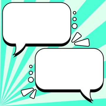 Comic Blank Speech Bubble With Copy Space Over Color Background Design. Empty Stock Illustration