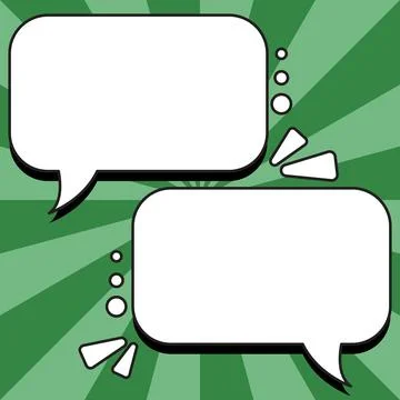 Comic Blank Speech Bubble With Copy Space Over Color Background Design. Empty Illustrazione stock