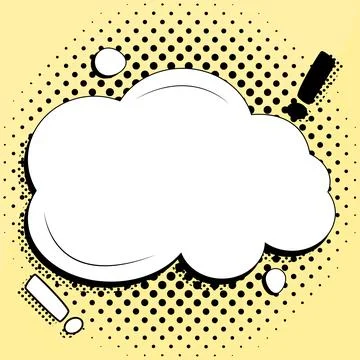 Comic Blank Speech Bubble With Copy Space Over Color Background Design. Empty イラスト素材