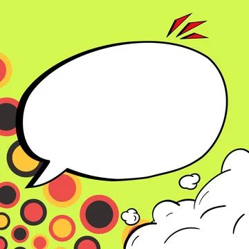Comic Blank Speech Bubble With Copy Space Over Color Background Design. Empty 库存插图