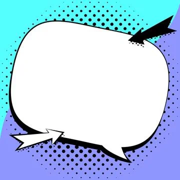 Comic Blank Speech Bubble With Copy Space Over Color Background Design. Empty Stockillustratie