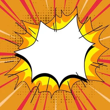 Comic Blank Speech Bubble With Copy Space Over Color Background Design. Empty Stock Illustration