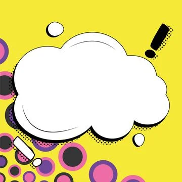 Comic Blank Speech Bubble With Copy Space Over Color Background Design. Empty Illustrazione stock