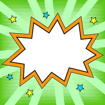 Comic Blank Speech Bubble With Copy Space Over Color Background Design. Empty Stockillustratie