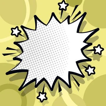 Comic Blank Speech Bubble With Copy Space Over Color Background Design. Empty Stockillustratie