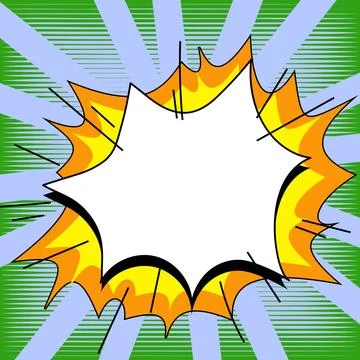Comic Blank Speech Bubble With Copy Space And Colorful Doodles. Design Of Empty Stock Illustration