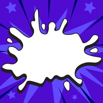 Comic Blank Speech Bubble With Copy Space Over Color Background Design. Empty Stock Illustration