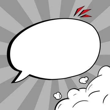 Comic Blank Speech Bubble With Copy Space Over Color Background Design. Empty Illustrazione stock