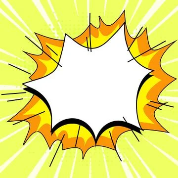 Comic Blank Speech Bubble With Copy Space And Colorful Doodles. Design Of Empty Stock Illustration