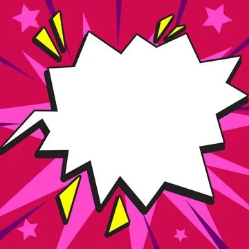 Comic Blank Speech Bubble With Copy Space Over Color Background Design. Empty Stockillustratie