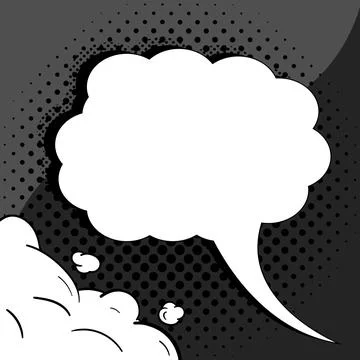 Comic Blank Speech Bubble With Copy Space Over Color Background Design. Empty Stock Illustration
