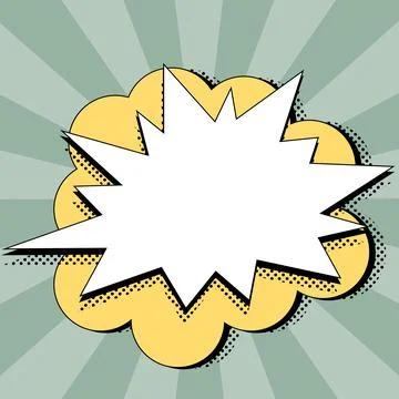 Comic Blank Speech Bubble With Copy Space Over Color Background Design. Empty Stock Illustration