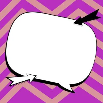 Comic Blank Speech Bubble With Copy Space Over Color Background Design. Empty Stock Illustration